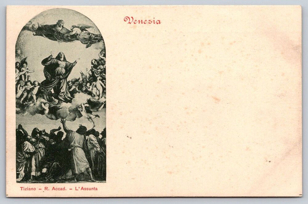 Vintage Italian Postcard Venezia Tiziano L'Assunta Titian Assumption Venice